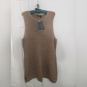 NWT Women's Gold Metallic Lauren Ralph Lauren Sleeveless Tunic